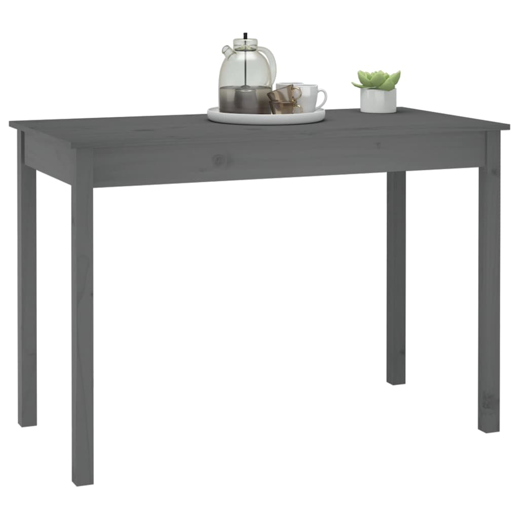 Ruokapöytä harmaa 110x55x75 cm täysi mänty - Sisustajankoti.fi
