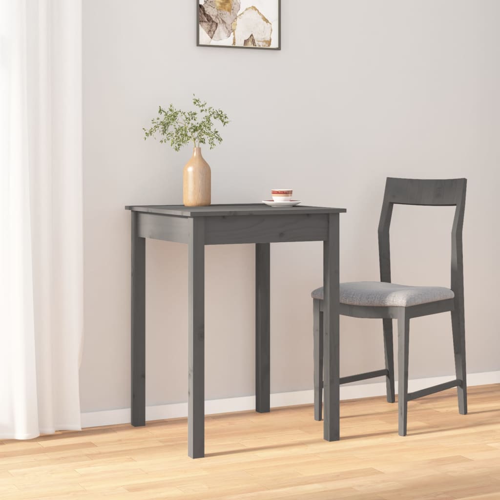 Ruokapöytä harmaa 55x55x75 cm täysi mänty - Sisustajankoti.fi