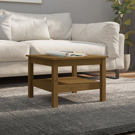 Sohvapöytä hunajanruskea 55x55x40 cm täysi mänty - Sisustajankoti.fi
