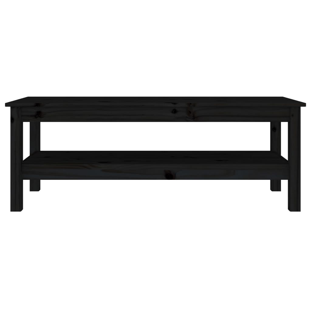 Sohvapöytä musta 110x50x40 cm täysi mänty - Sisustajankoti.fi