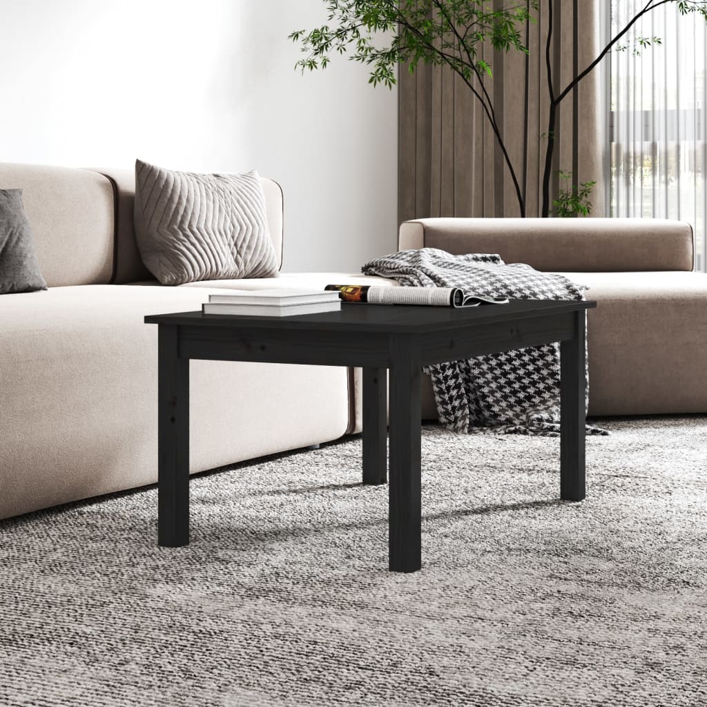 Sohvapöytä musta 80x50x40 cm täysi mänty - Sisustajankoti.fi