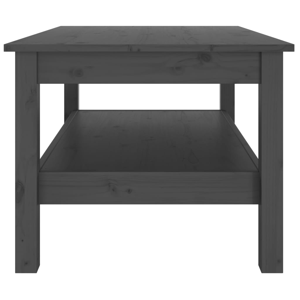 Sohvapöytä harmaa 80x50x40 cm täysi mänty - Sisustajankoti.fi