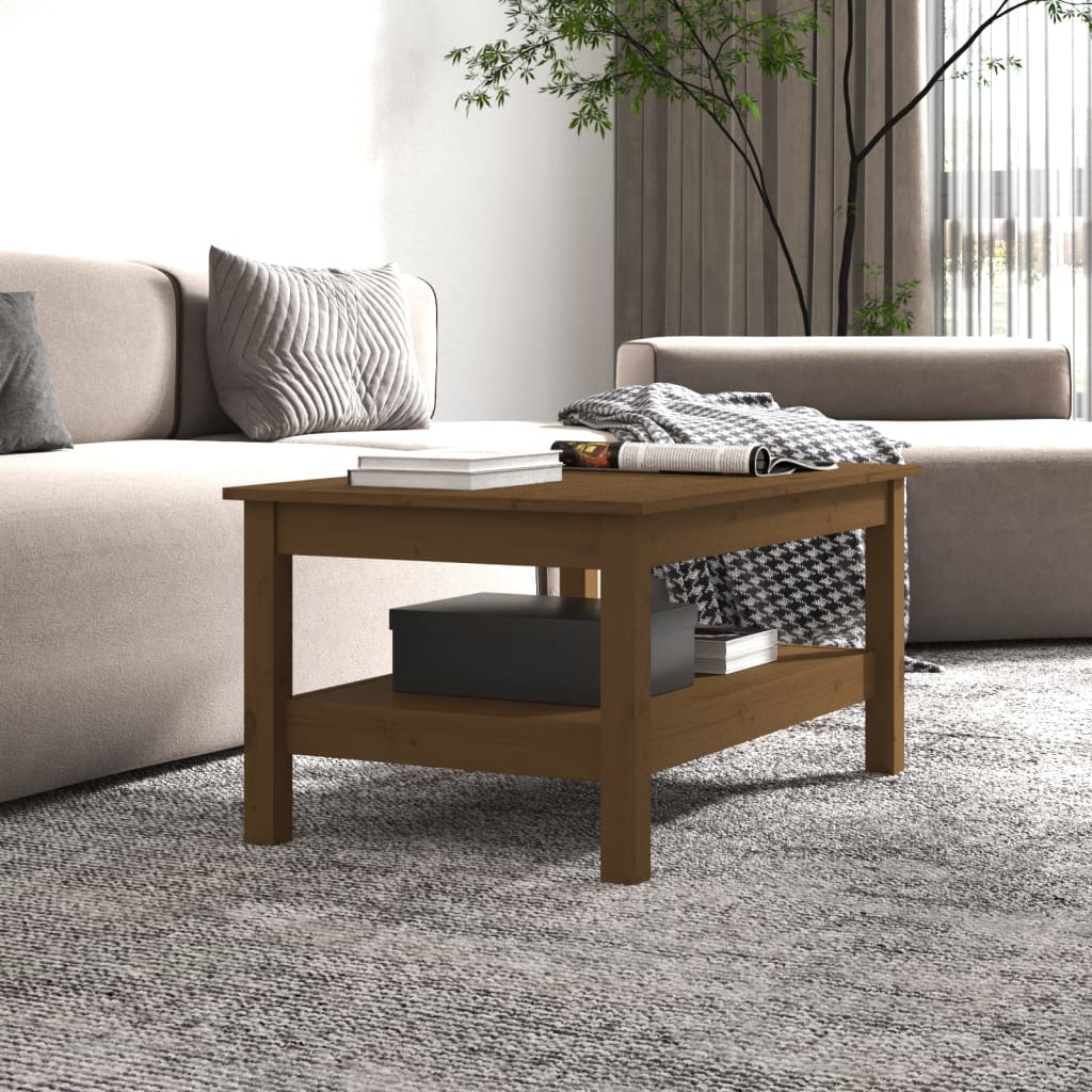 Sohvapöytä hunajanruskea 80x50x40 cm täysi mänty - Sisustajankoti.fi