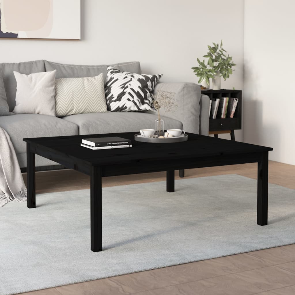 Sohvapöytä musta 100x100x40 cm täysi mänty - Sisustajankoti.fi