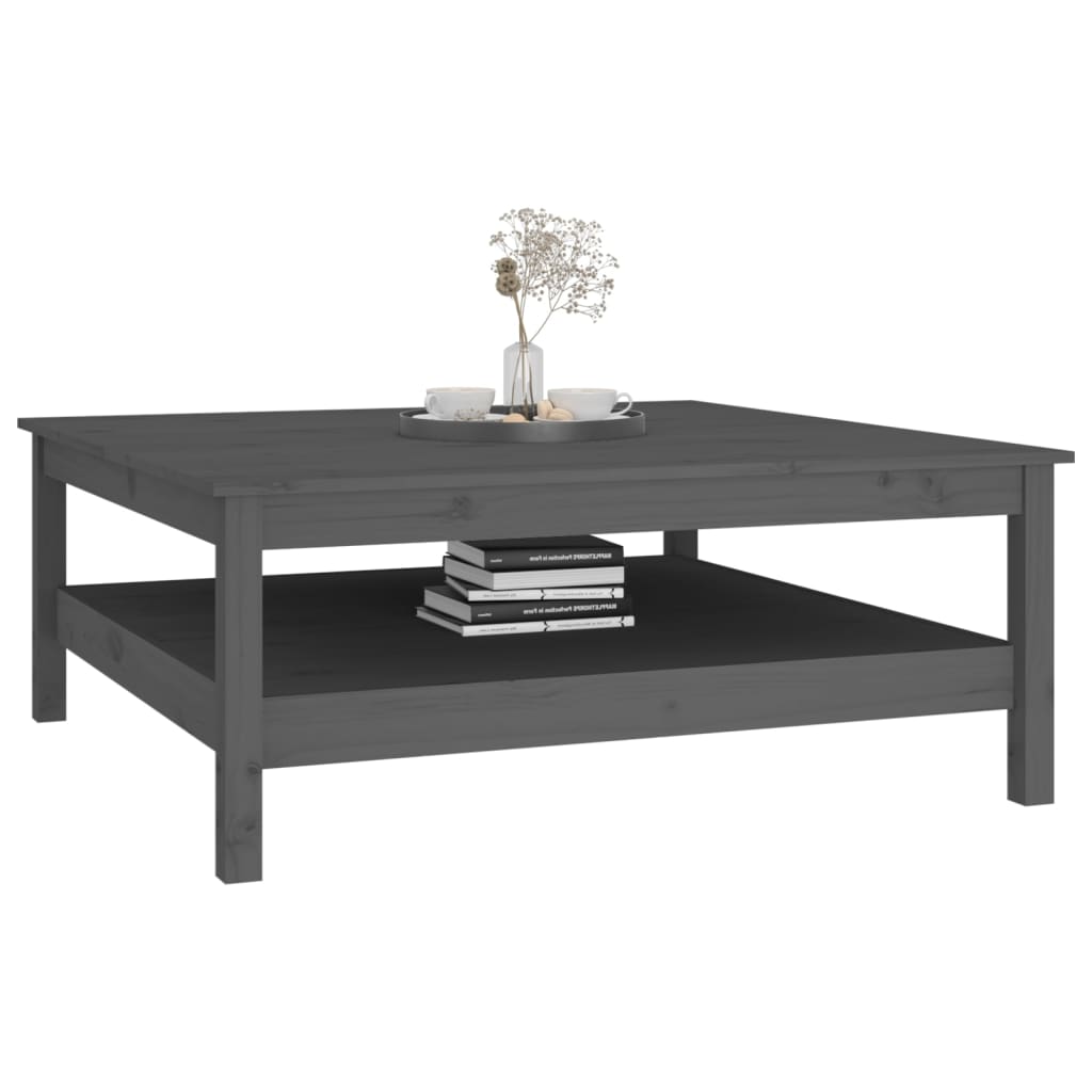 Sohvapöytä harmaa 100x100x40 cm täysi mänty - Sisustajankoti.fi