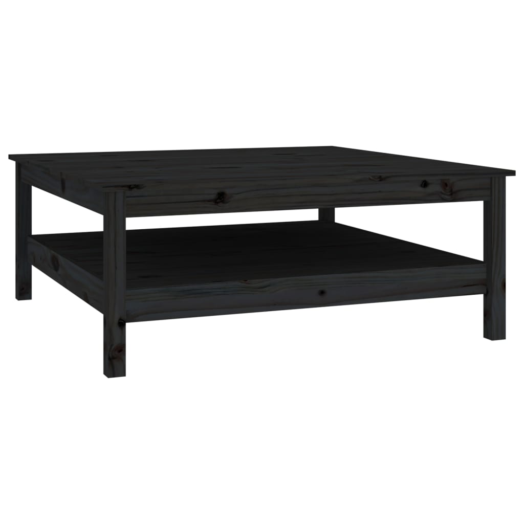 Sohvapöytä musta 100x100x40 cm täysi mänty - Sisustajankoti.fi