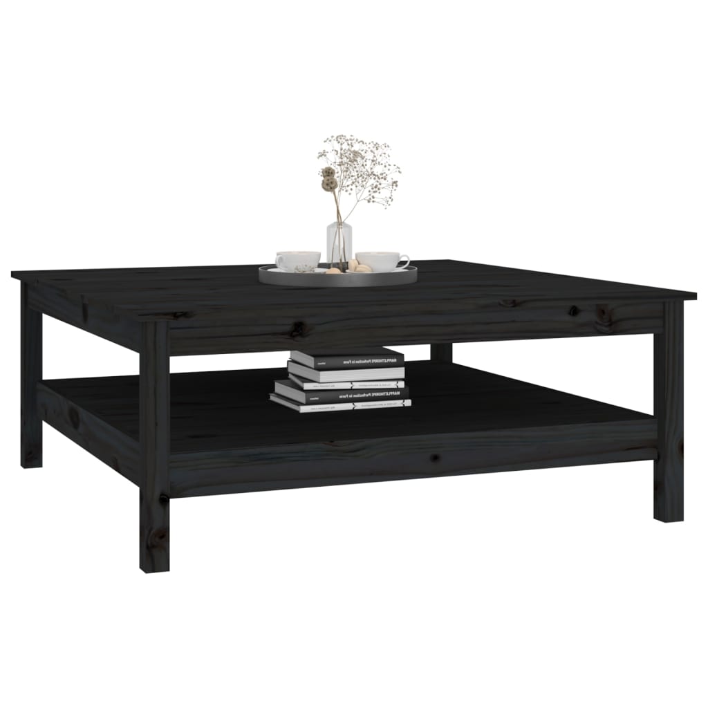 Sohvapöytä musta 100x100x40 cm täysi mänty - Sisustajankoti.fi