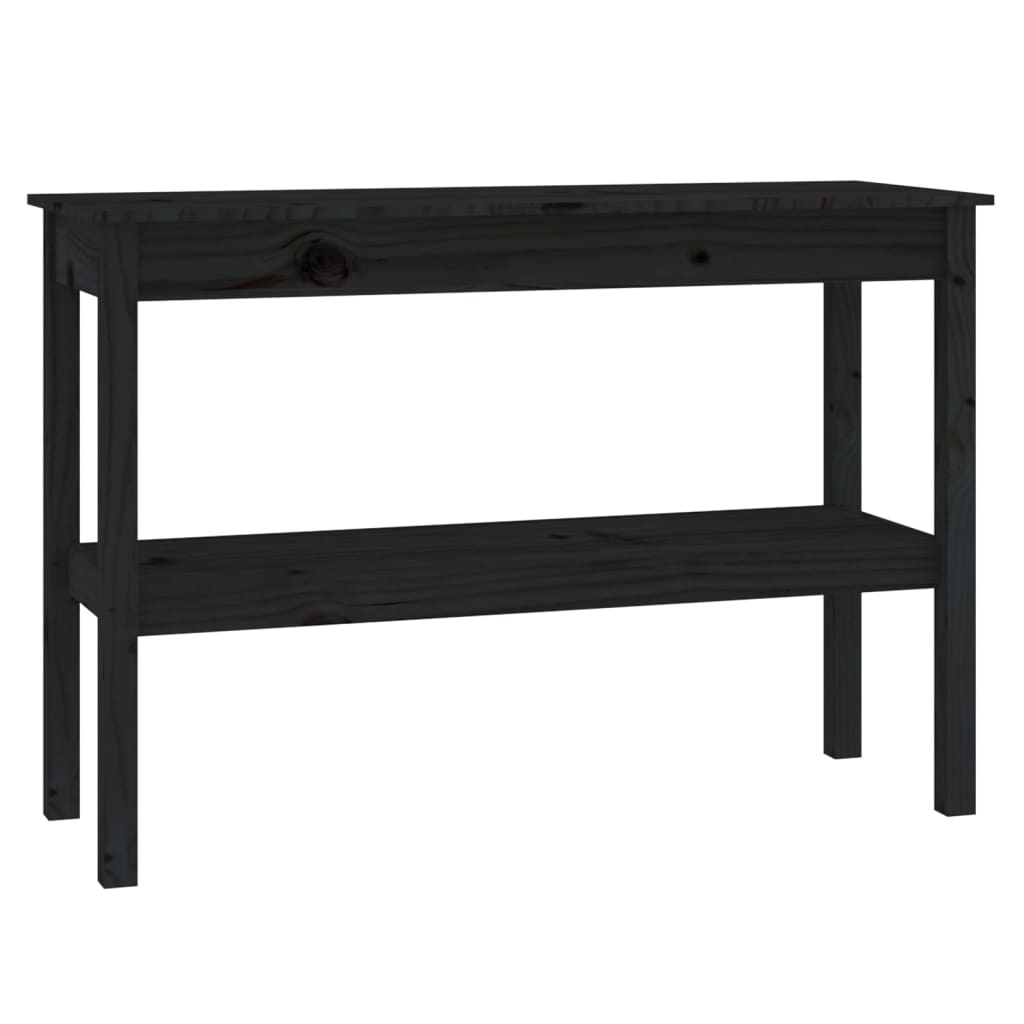 Konsolipöytä musta 110x40x75 cm täysi mänty - Sisustajankoti.fi