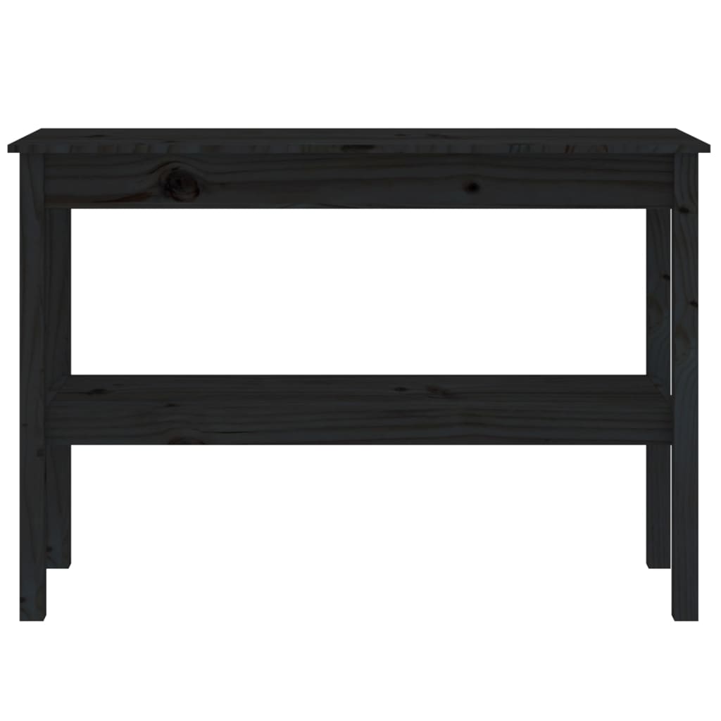 Konsolipöytä musta 110x40x75 cm täysi mänty - Sisustajankoti.fi