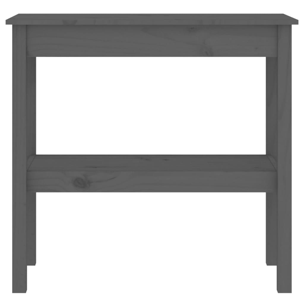Konsolipöytä harmaa 80x40x75 cm täysi mänty - Sisustajankoti.fi