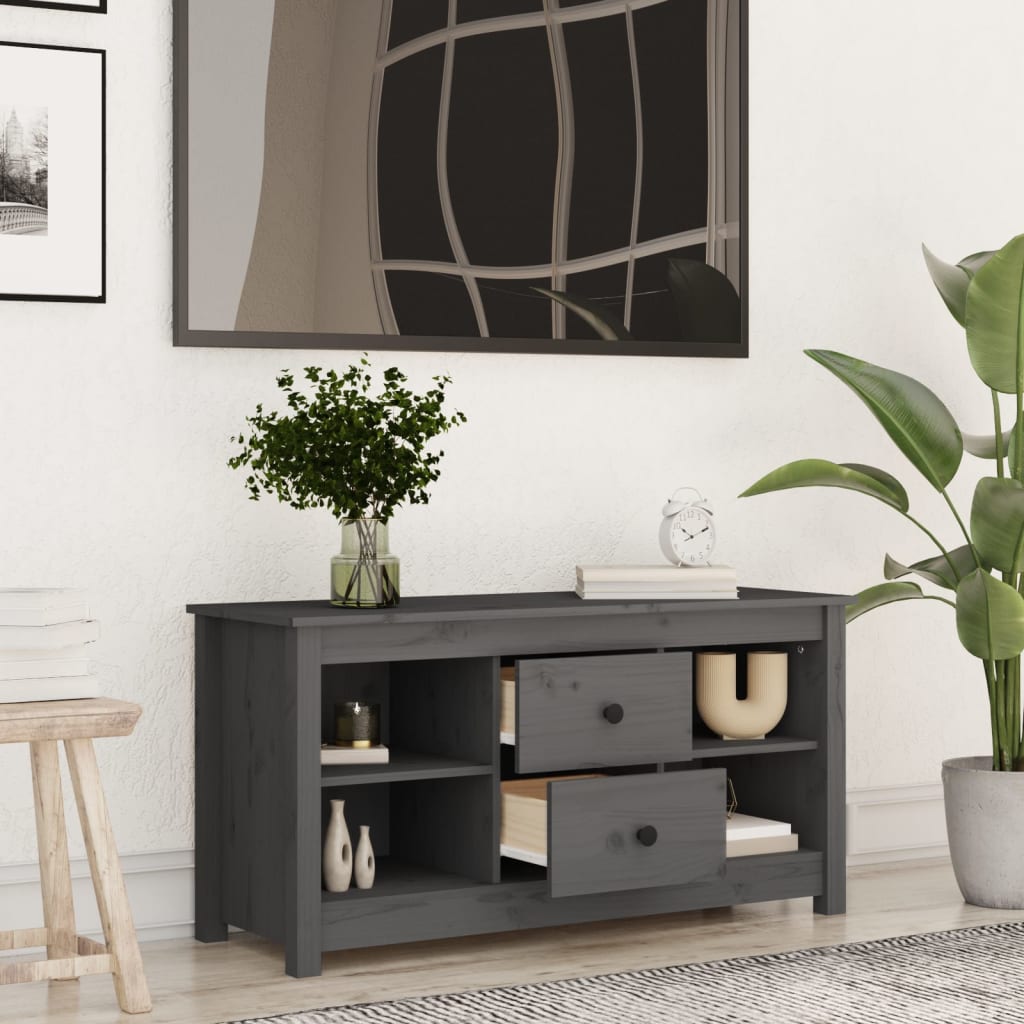 TV-taso harmaa 103x36,5x52 cm täysi mänty - Sisustajankoti.fi