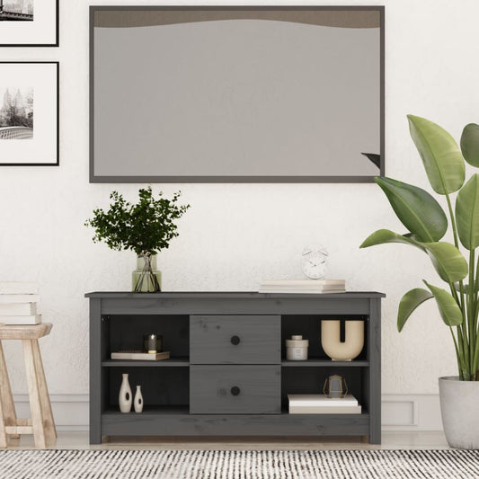 TV-taso harmaa 103x36,5x52 cm täysi mänty - Sisustajankoti.fi