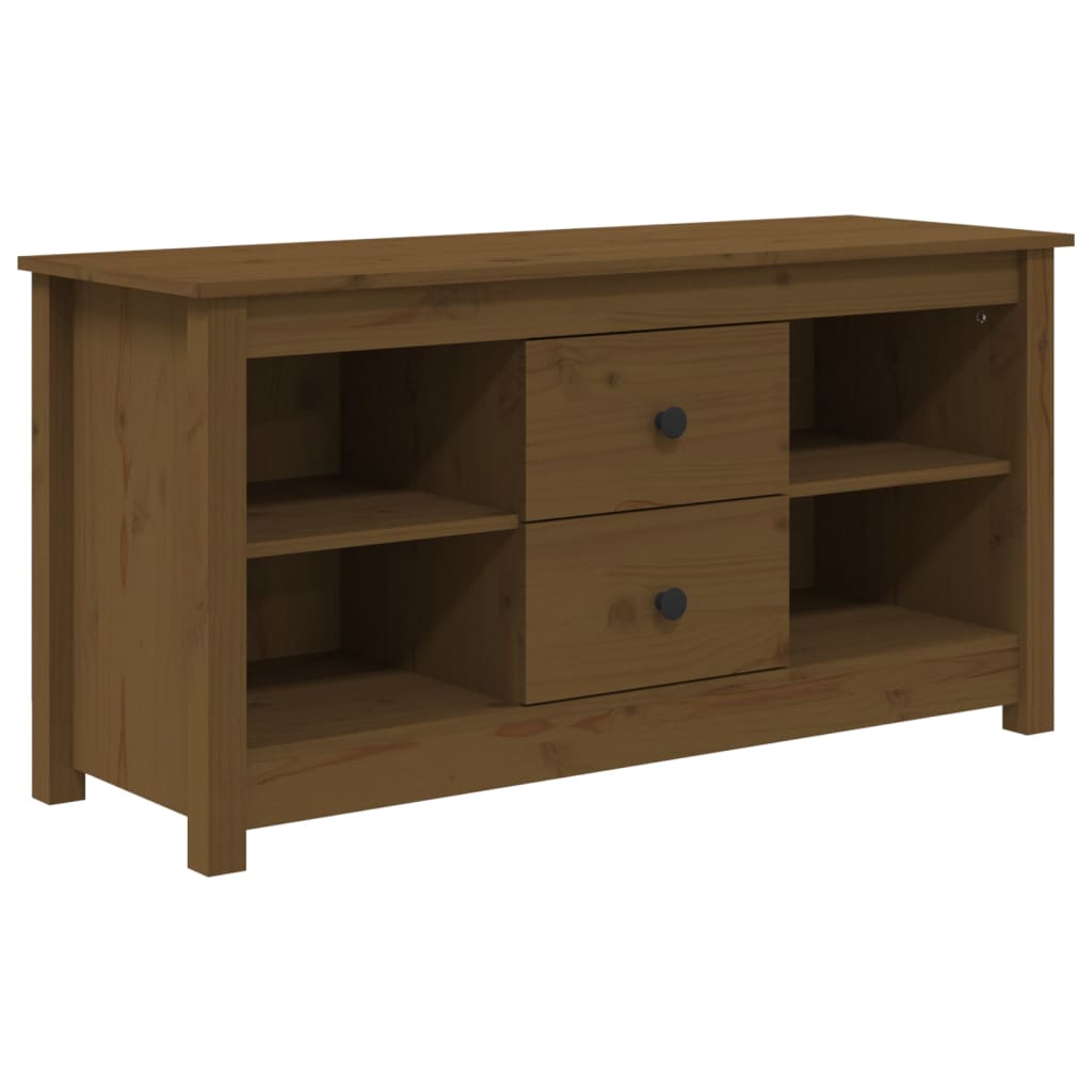 TV-taso hunajanruskea 103x36,5x52 cm täysi mänty - Sisustajankoti.fi