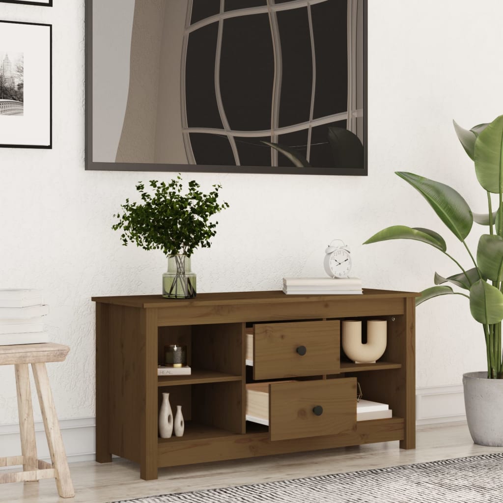 TV-taso hunajanruskea 103x36,5x52 cm täysi mänty - Sisustajankoti.fi
