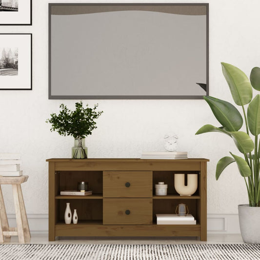 TV-taso hunajanruskea 103x36,5x52 cm täysi mänty - Sisustajankoti.fi