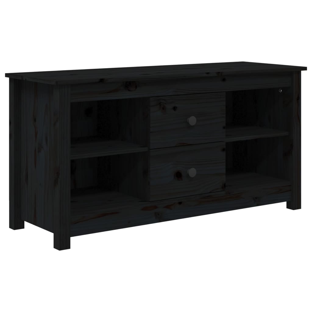 TV-taso musta 103x36,5x52 cm täysi mänty - Sisustajankoti.fi