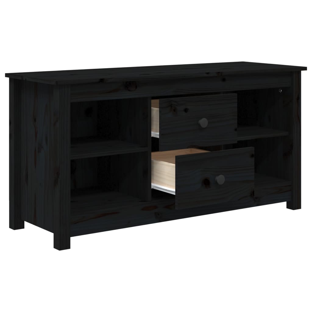 TV-taso musta 103x36,5x52 cm täysi mänty - Sisustajankoti.fi