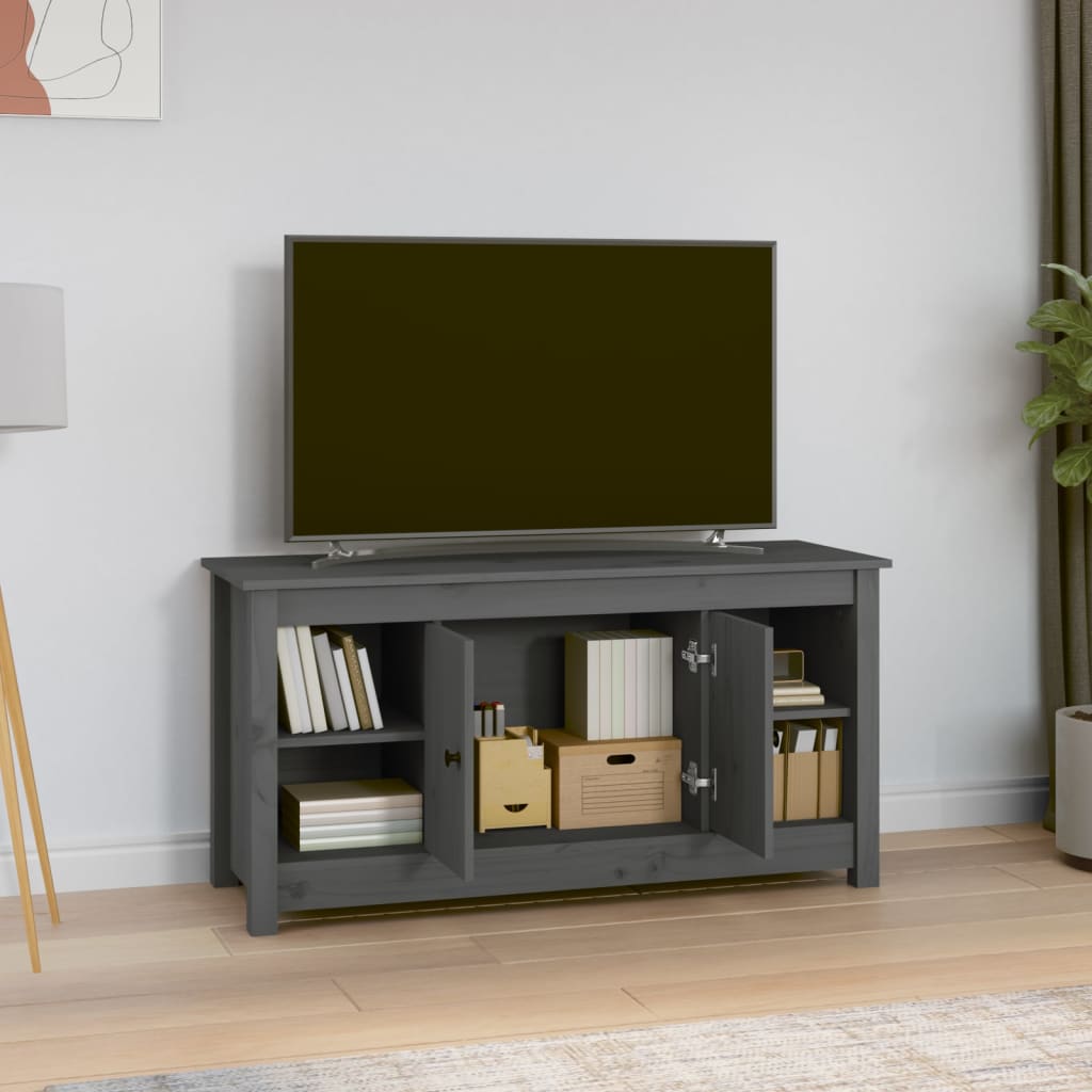 TV-taso harmaa 103x36,5x52 cm täysi mänty - Sisustajankoti.fi