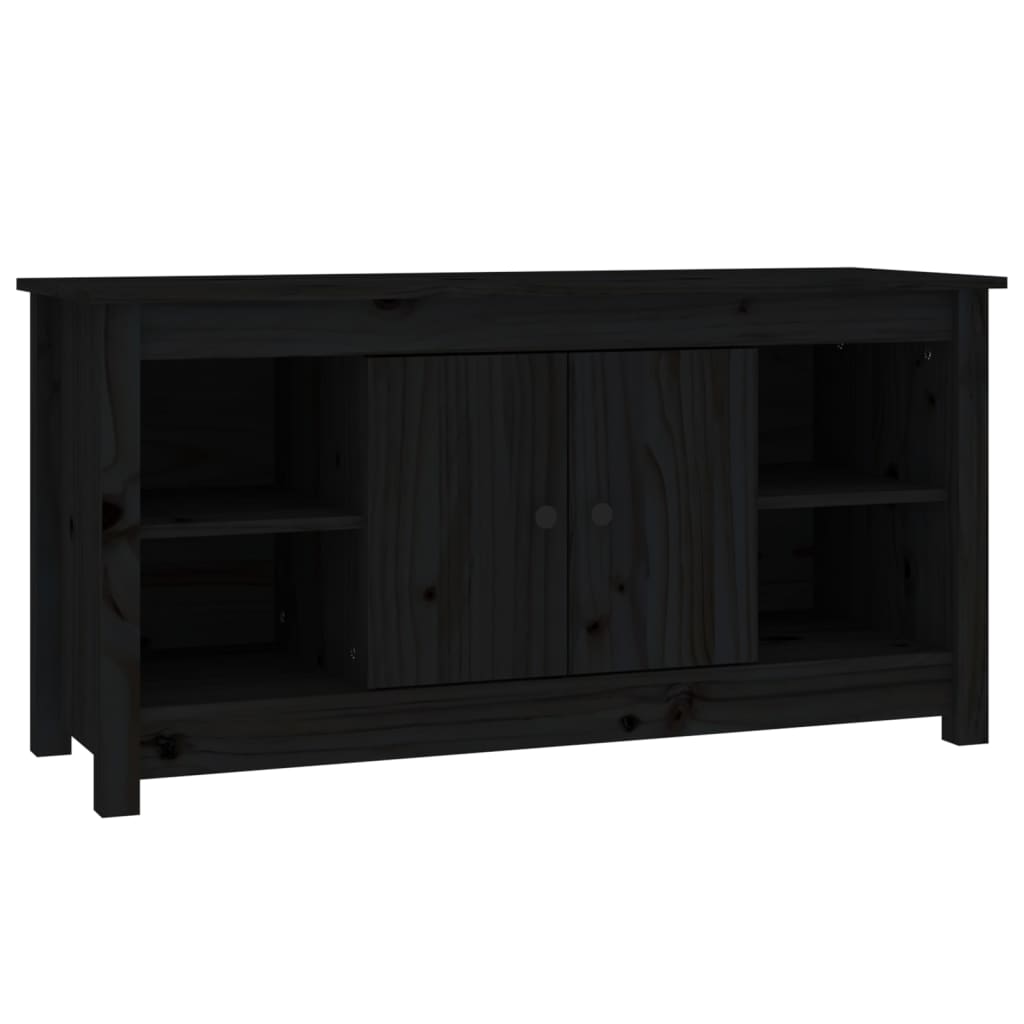 TV-taso musta 103x36,5x52 cm täysi mänty - Sisustajankoti.fi