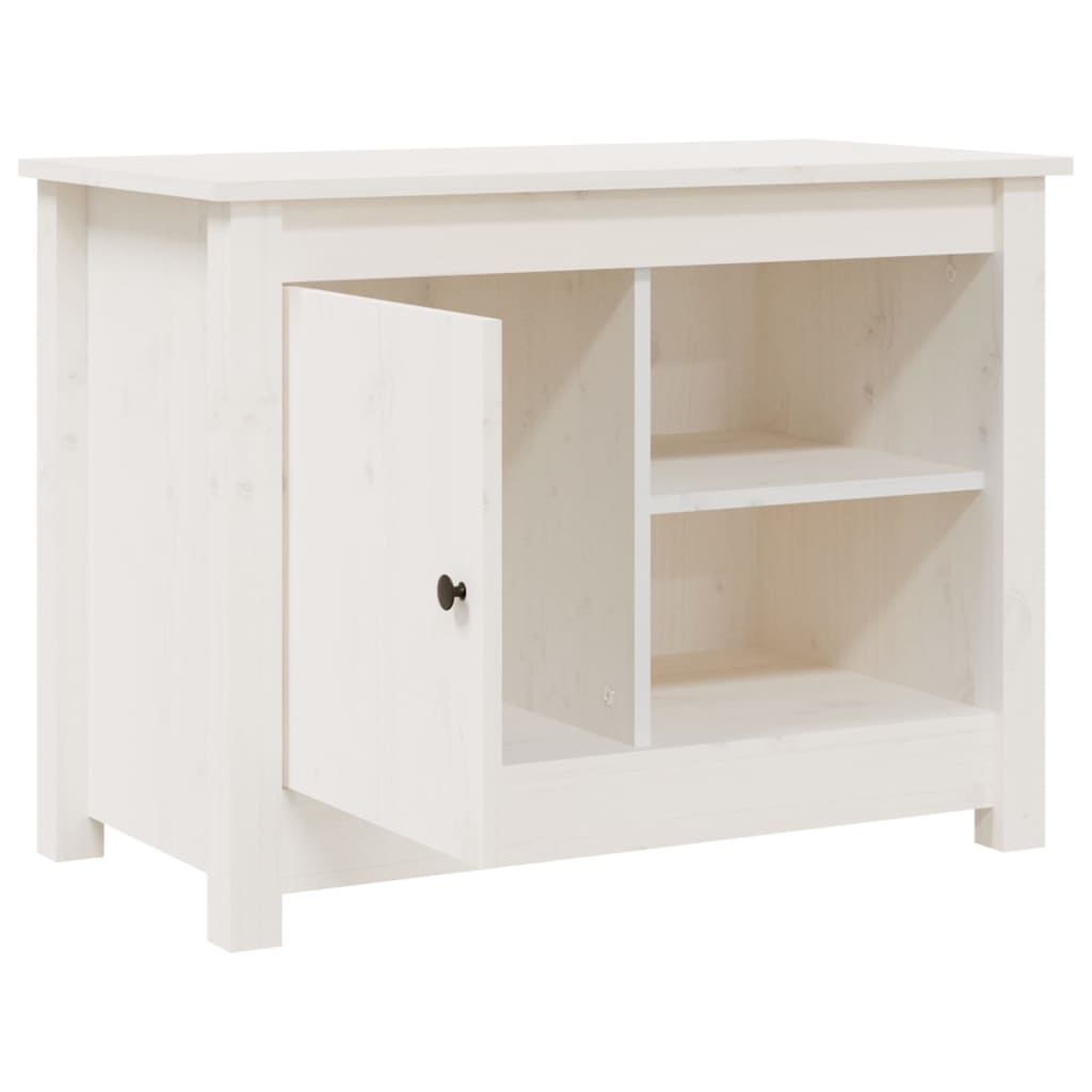 TV-kaappi valkoinen 70x36,5x52 cm täysi mänty - Sisustajankoti.fi