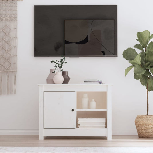 TV-kaappi valkoinen 70x36,5x52 cm täysi mänty - Sisustajankoti.fi