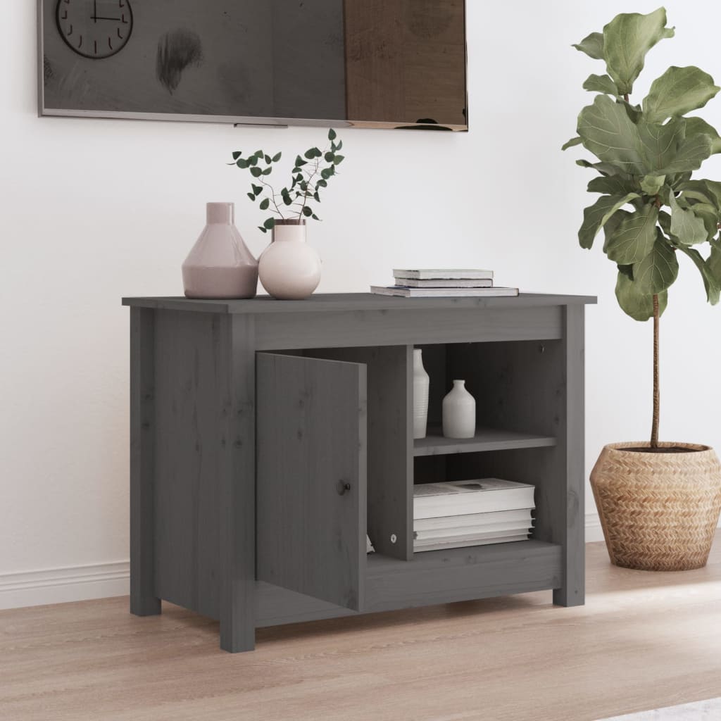 TV-kaappi harmaa 70x36,5x52 cm täysi mänty - Sisustajankoti.fi