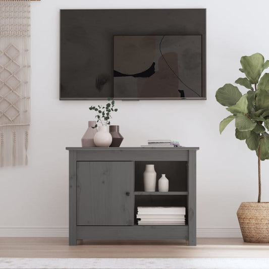 TV-kaappi harmaa 70x36,5x52 cm täysi mänty - Sisustajankoti.fi