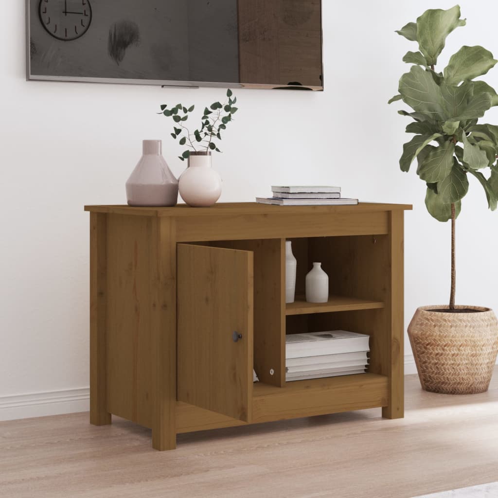 TV-kaappi hunajanruskea 70x36,5x52 cm täysi mänty - Sisustajankoti.fi
