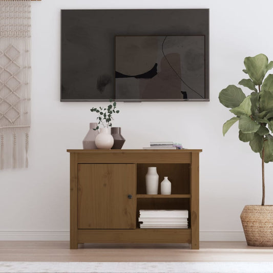 TV-kaappi hunajanruskea 70x36,5x52 cm täysi mänty - Sisustajankoti.fi