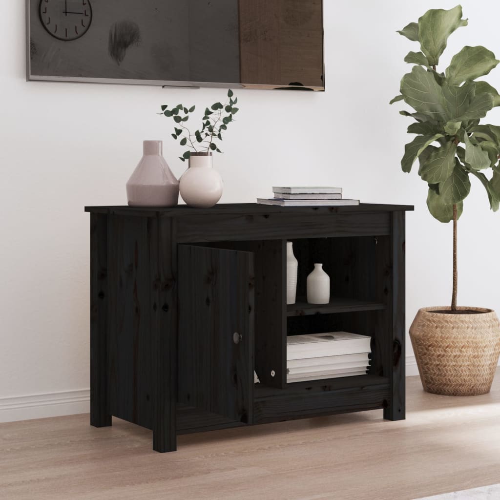 TV-kaappi musta 70x36,5x52 cm täysi mänty - Sisustajankoti.fi