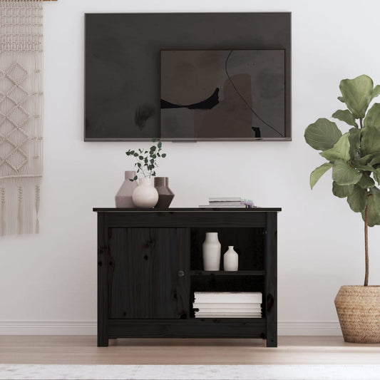 TV-kaappi musta 70x36,5x52 cm täysi mänty - Sisustajankoti.fi