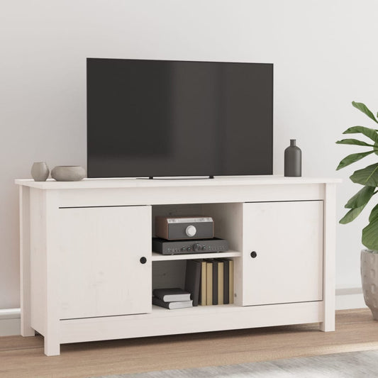TV-taso valkoinen 103x36,5x52 cm täysi mänty - Sisustajankoti.fi