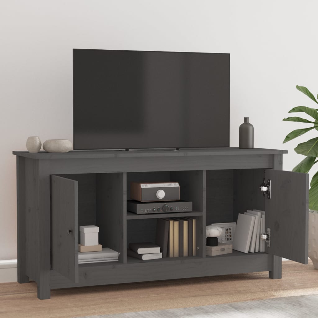 TV-taso harmaa 103x36,5x52 cm täysi mänty - Sisustajankoti.fi