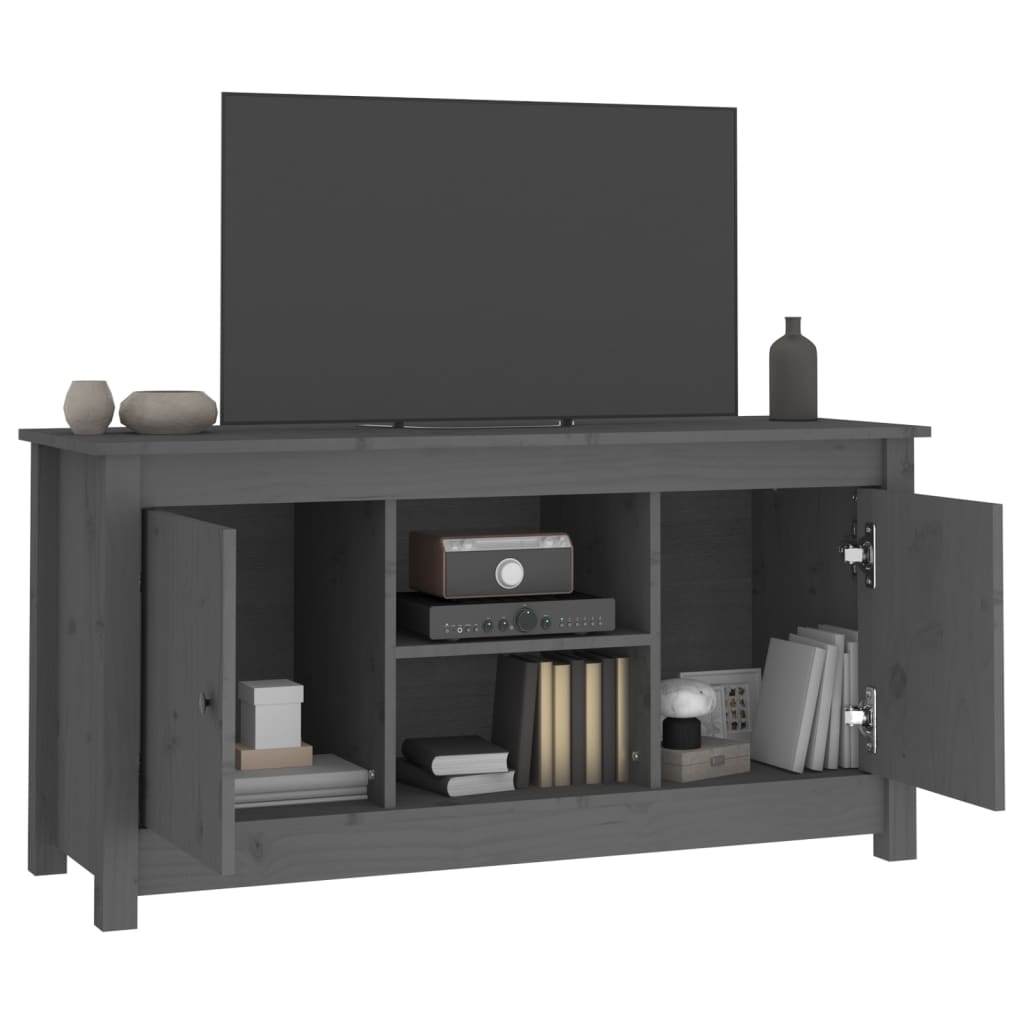 TV-taso harmaa 103x36,5x52 cm täysi mänty - Sisustajankoti.fi
