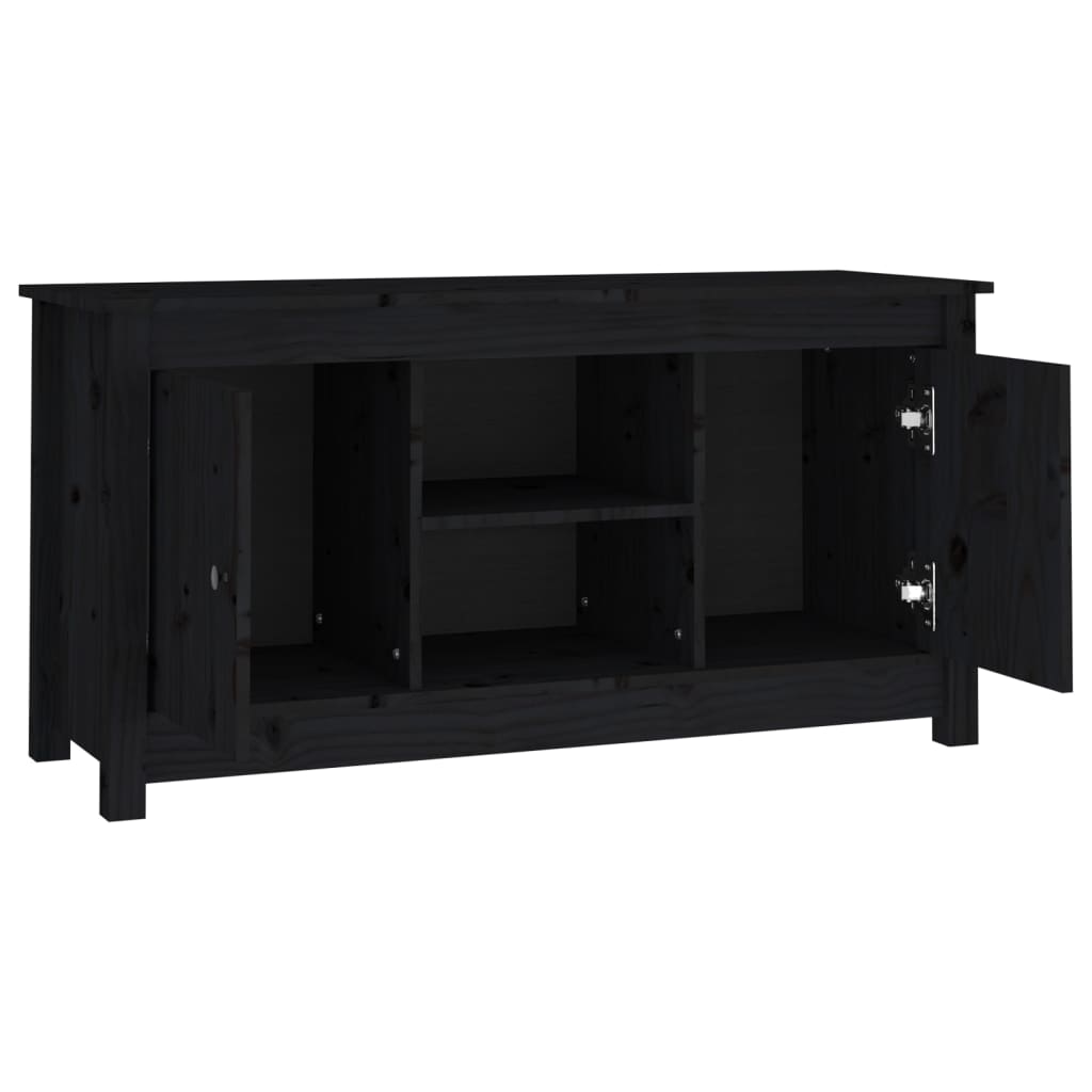 TV-taso musta 103x36,5x52 cm täysi mänty - Sisustajankoti.fi