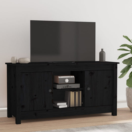 TV-taso musta 103x36,5x52 cm täysi mänty - Sisustajankoti.fi