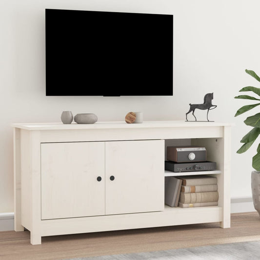 TV-taso valkoinen 103x36,5x52 cm täysi mänty - Sisustajankoti.fi