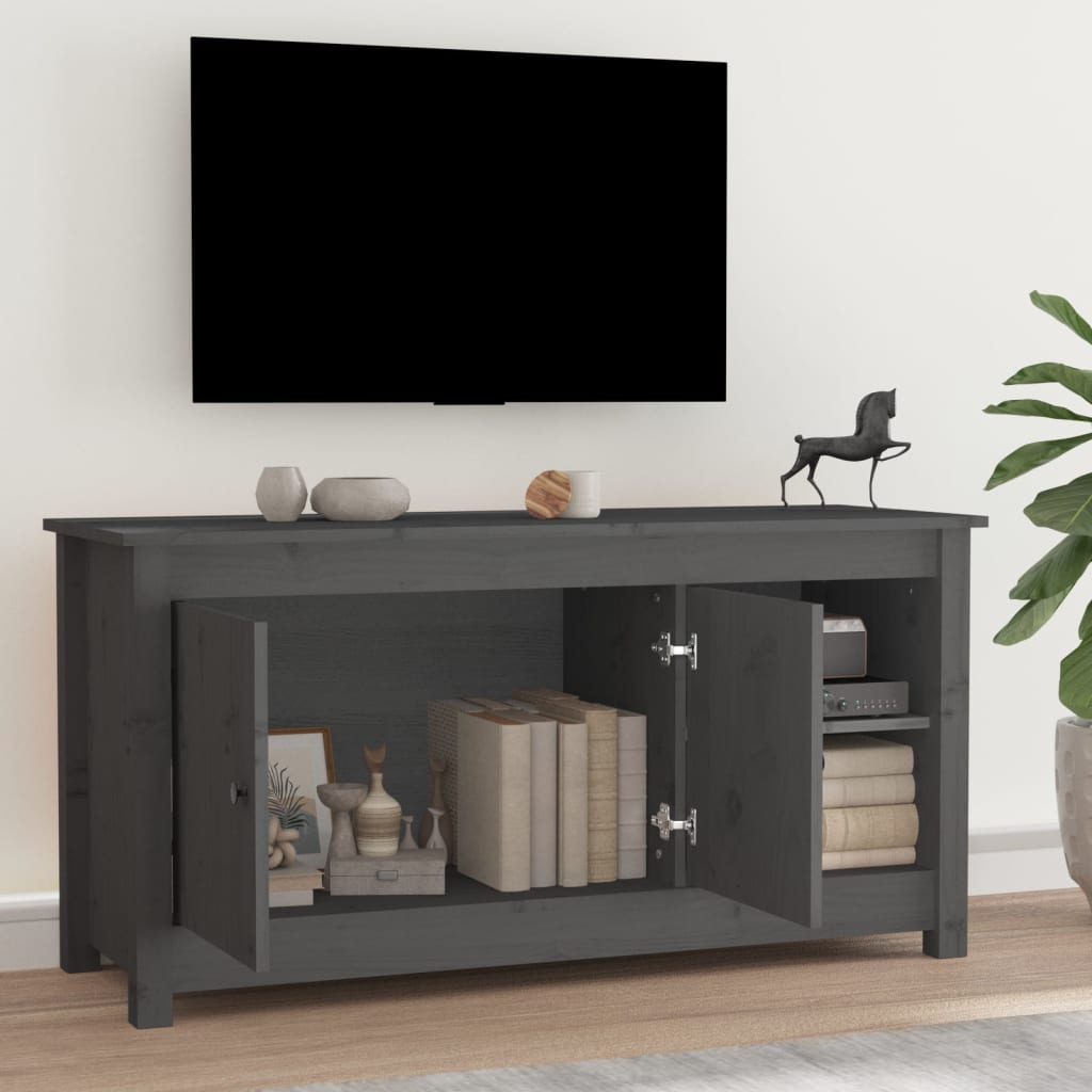 TV-taso harmaa 103x36,5x52 cm täysi mänty - Sisustajankoti.fi