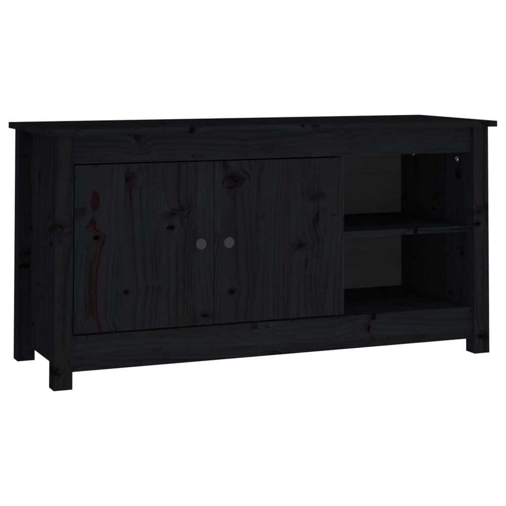 TV-taso musta 103x36,5x52 cm täysi mänty - Sisustajankoti.fi
