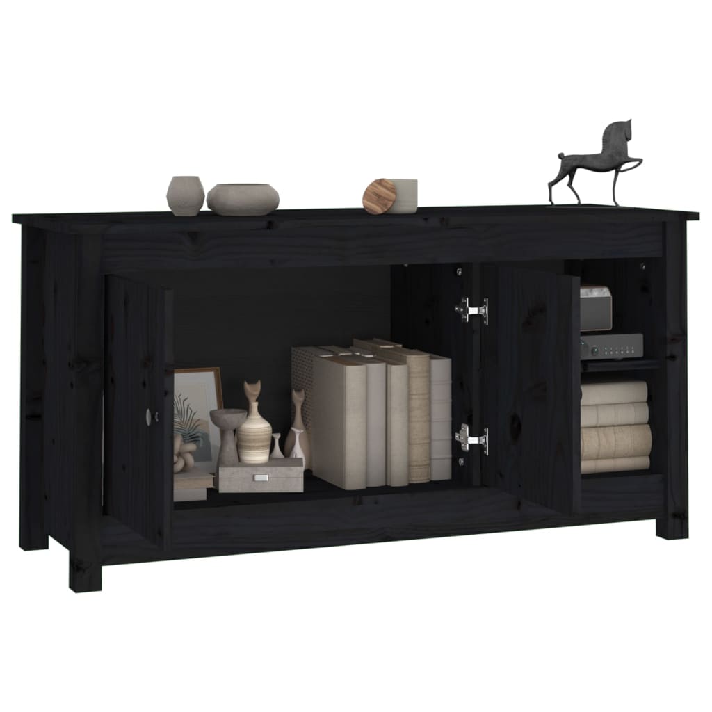 TV-taso musta 103x36,5x52 cm täysi mänty - Sisustajankoti.fi