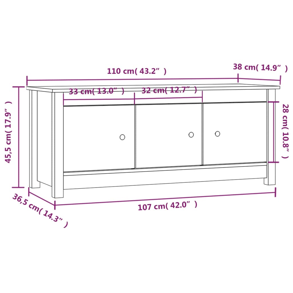 Kenkäkaappi harmaa 110x38x45,5 cm täysi mänty - Sisustajankoti.fi