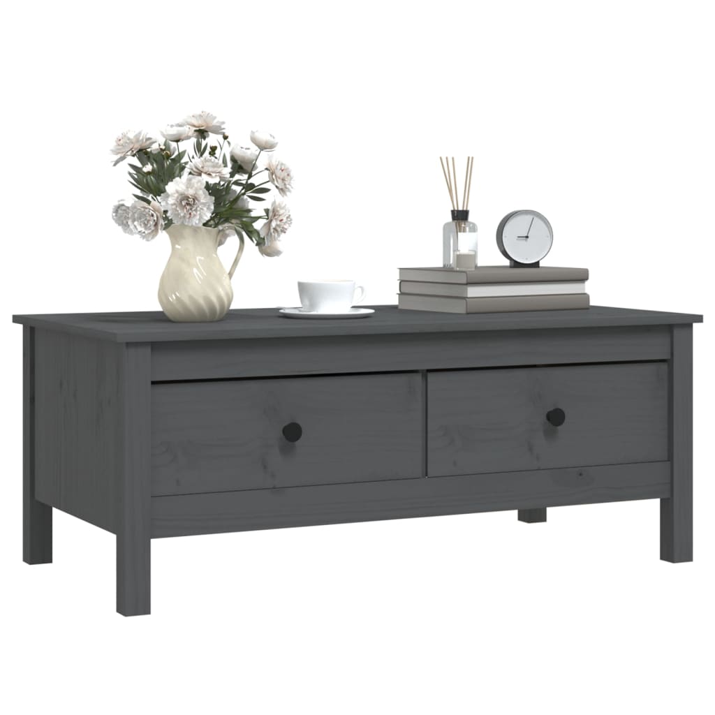 Sohvapöytä harmaa 100x50x40 cm täysi mänty - Sisustajankoti.fi