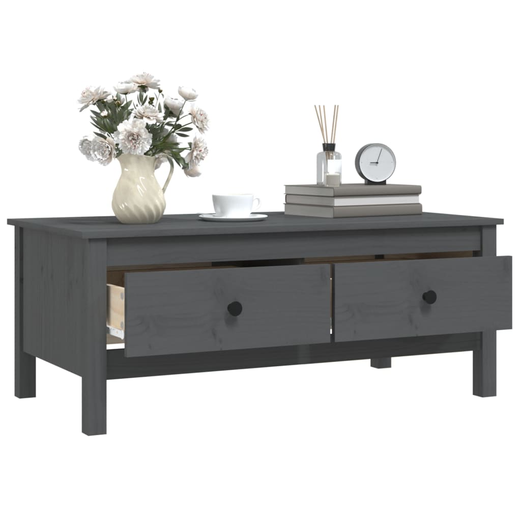 Sohvapöytä harmaa 100x50x40 cm täysi mänty - Sisustajankoti.fi