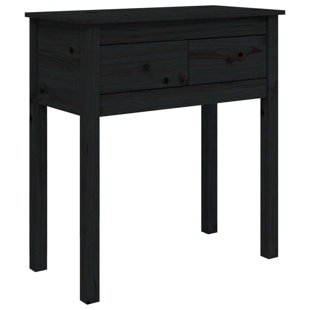 Konsolipöytä musta 70x35x75 cm täysi mänty - Sisustajankoti.fi