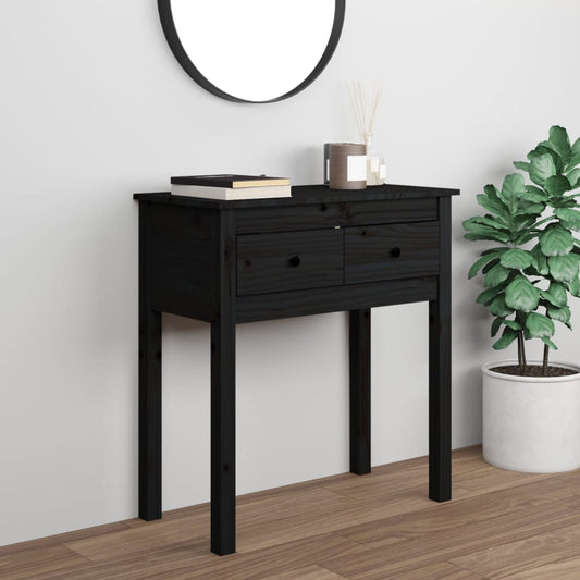 Konsolipöytä musta 70x35x75 cm täysi mänty - Sisustajankoti.fi