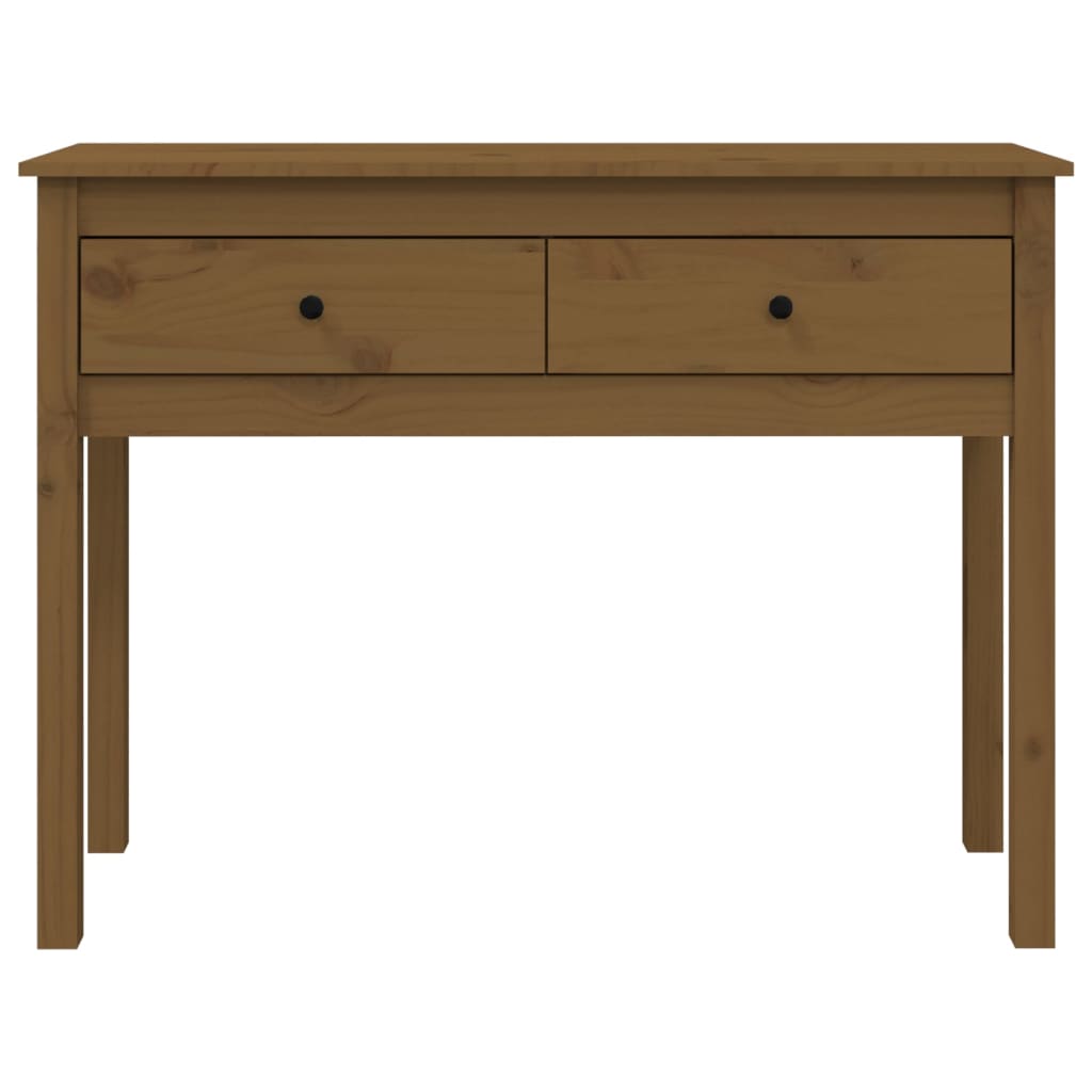 Konsolipöytä hunajanruskea 100x35x75 cm täysi mänty - Sisustajankoti.fi