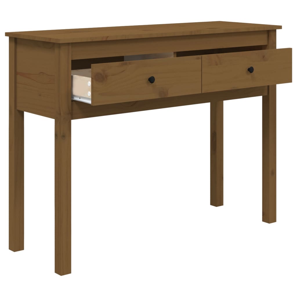 Konsolipöytä hunajanruskea 100x35x75 cm täysi mänty - Sisustajankoti.fi
