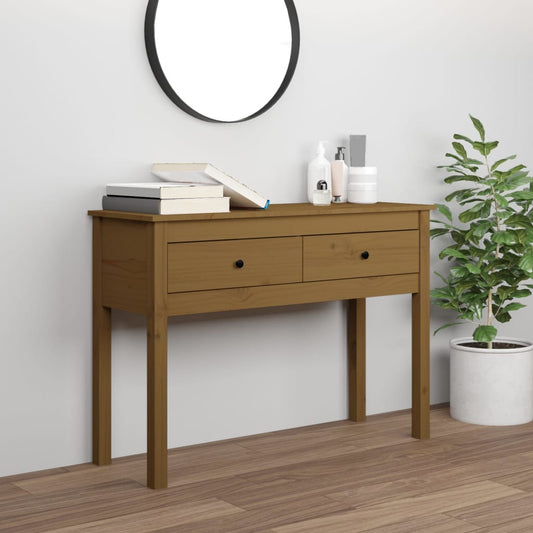 Konsolipöytä hunajanruskea 100x35x75 cm täysi mänty - Sisustajankoti.fi