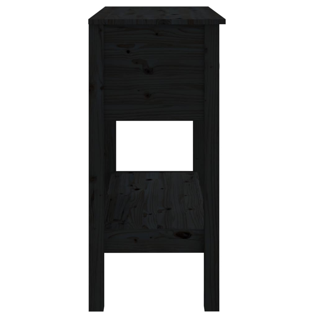 Konsolipöytä musta 75x35x75 cm täysi mänty - Sisustajankoti.fi
