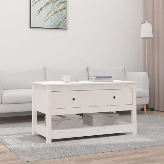 Sohvapöytä valkoinen 102x49x55 cm täysi mänty - Sisustajankoti.fi